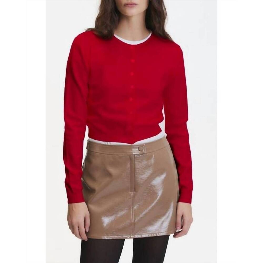 NEW DELUC women's clark cardigan in red